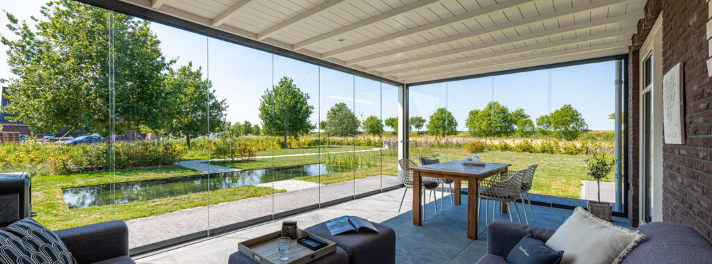 Aluminium Veranda - Glazen schuifwand - Zonwering - SNL Veranda - Schuifwand1